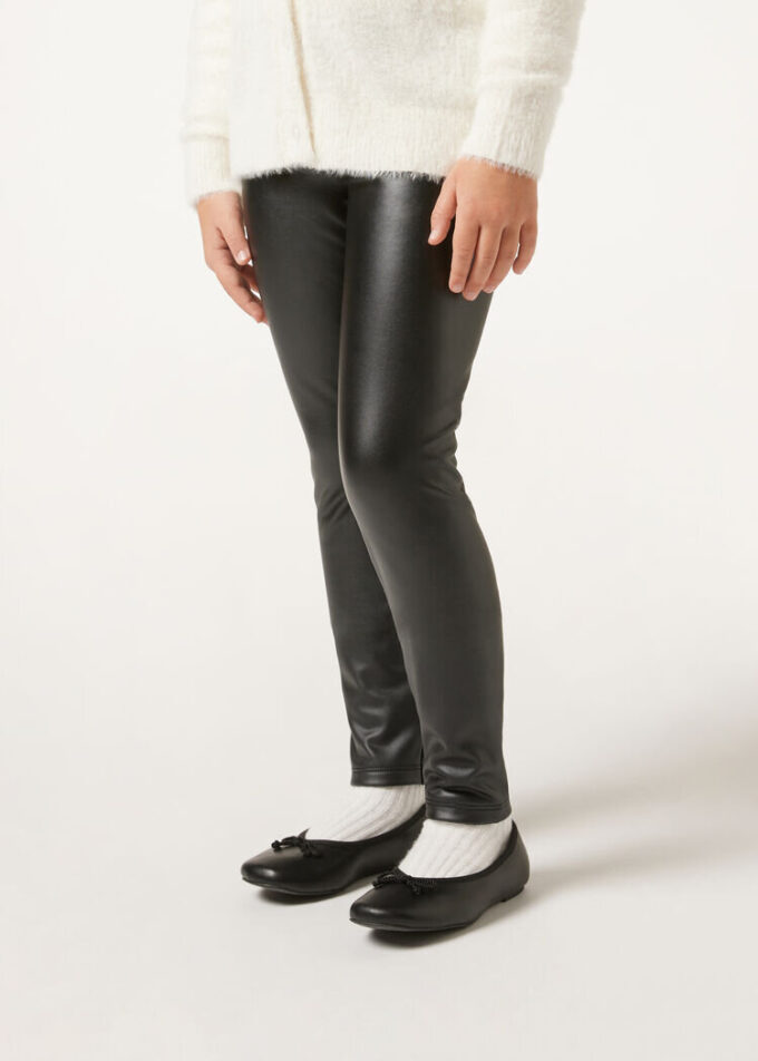 Colanți termici pentru fete cu Leather Effect Colanți termici pentru fete cu Leather Effect