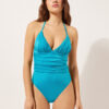 Costum de baie dintr-o bucată din satin lucios Costum de baie dintr-o bucată din satin lucios
