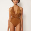 Costum de baie dintr-o bucată din satin lucios Costum de baie dintr-o bucată din satin lucios