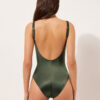 Costum de baie dintr-o bucată din satin lucios, cu efect de slăbire Costum de baie dintr-o bucată din satin lucios, cu efect de slăbire