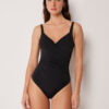 Costum de baie întreg, cu efect de slăbire, drapaj elegant Costum de baie întreg, cu efect de slăbire, drapaj elegant