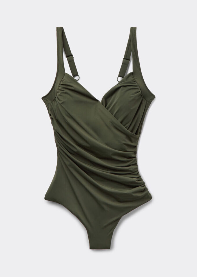 Costum de baie întreg, cu efect de slăbire, drapaj elegant Costum de baie întreg, cu efect de slăbire, drapaj elegant