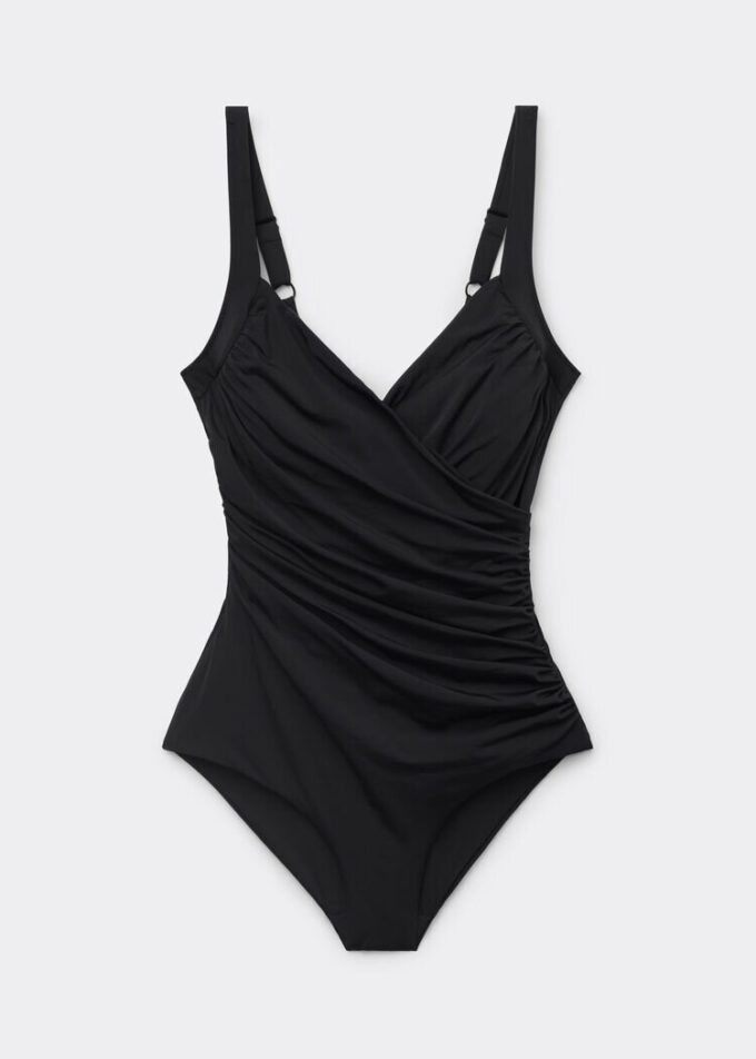 Costum de baie întreg, cu efect de slăbire, drapaj elegant Costum de baie întreg, cu efect de slăbire, drapaj elegant