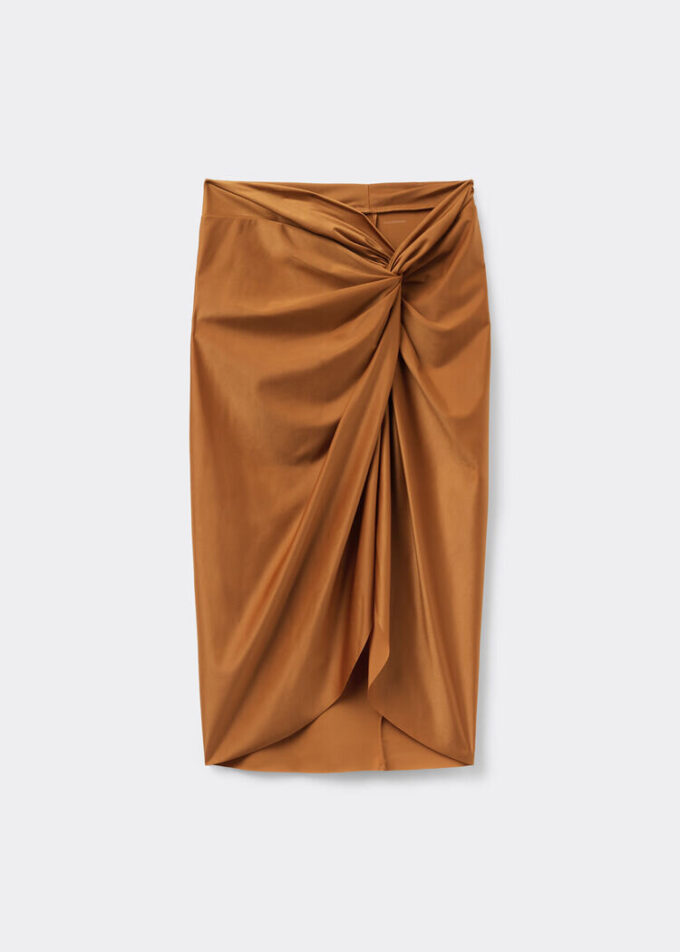 Fustă pareo din satin lucios Fustă pareo din satin lucios