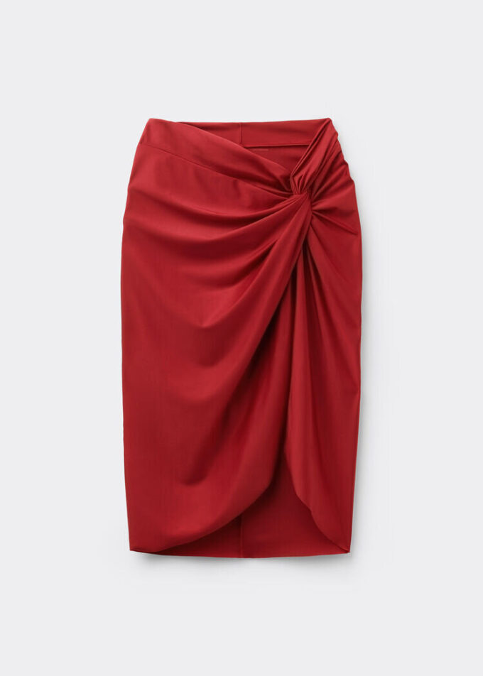 Fustă pareo din satin lucios Fustă pareo din satin lucios