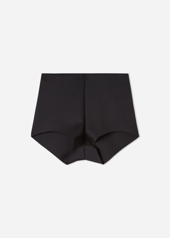 Pantaloni culottes elastici, cu textură moale
