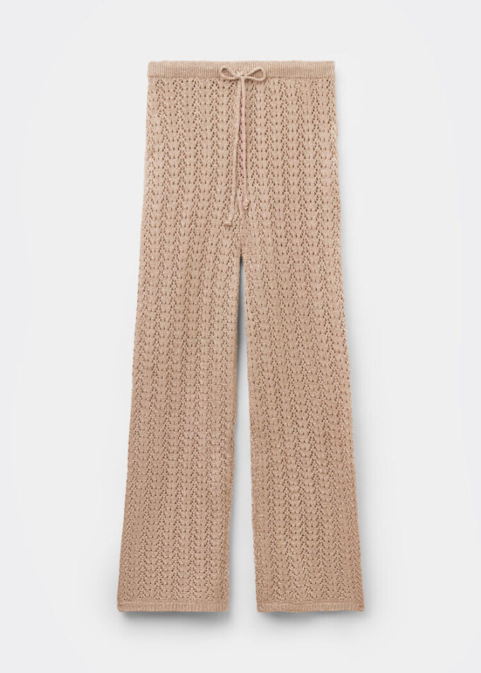 Pantaloni lungi croșetați din lamé Pantaloni lungi croșetați din lamé