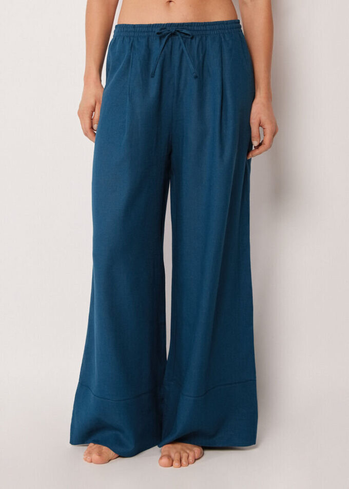 Pantaloni Palazzo din in și viscoză Pantaloni Palazzo din in și viscoză