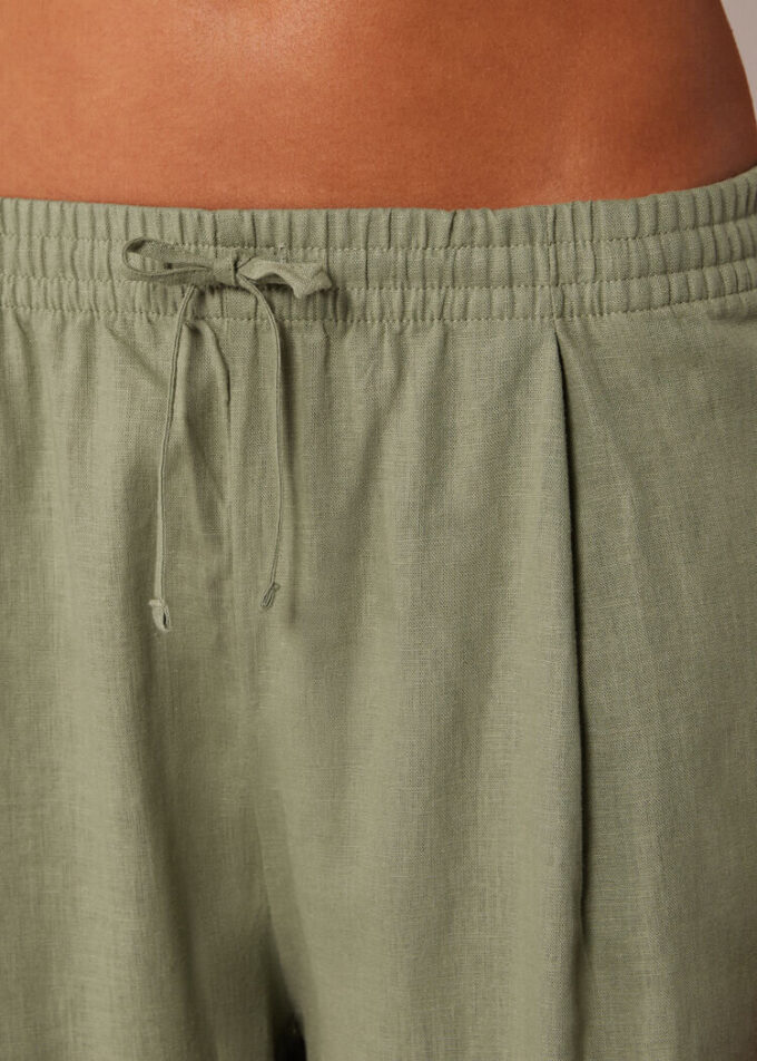 Pantaloni Palazzo din in și viscoză Pantaloni Palazzo din in și viscoză