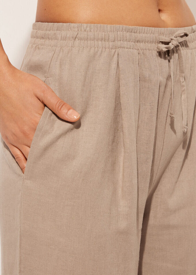 Pantaloni Palazzo din in și viscoză Pantaloni Palazzo din in și viscoză