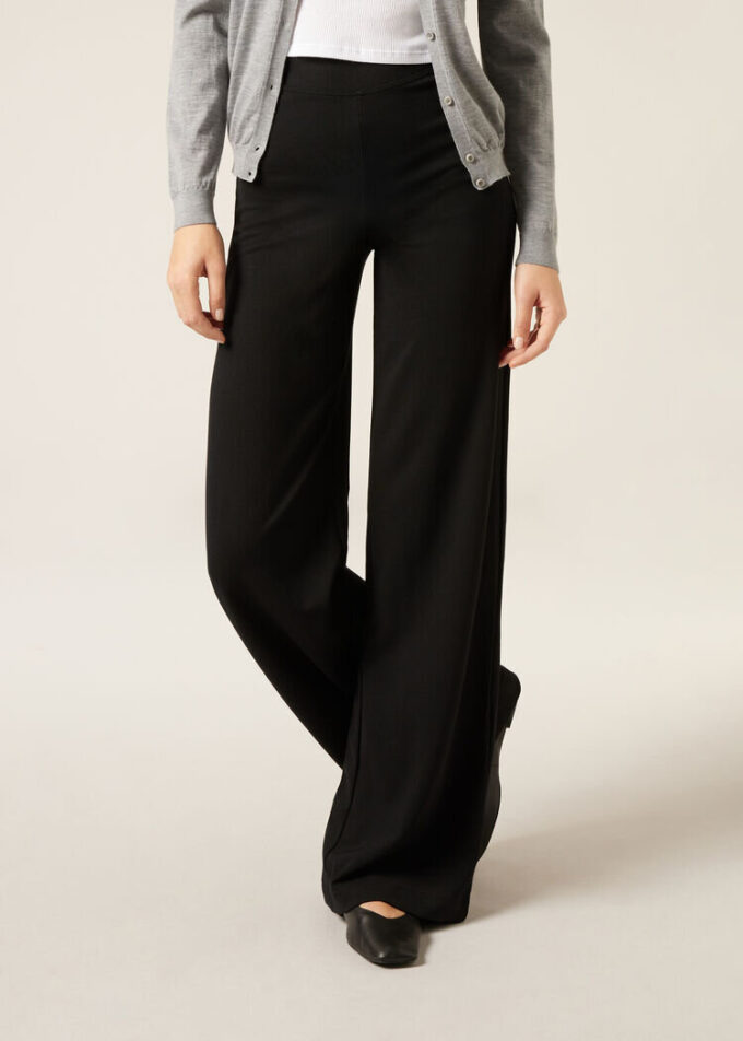 Pantaloni Palazzo din tricot Milano Pantaloni Palazzo din tricot Milano
