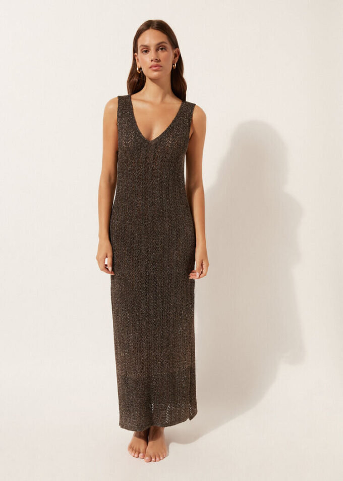 Rochie maxi croșetată din lamé Rochie maxi croșetată din lamé