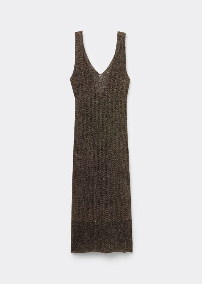 Rochie maxi croșetată din lamé Rochie maxi croșetată din lamé