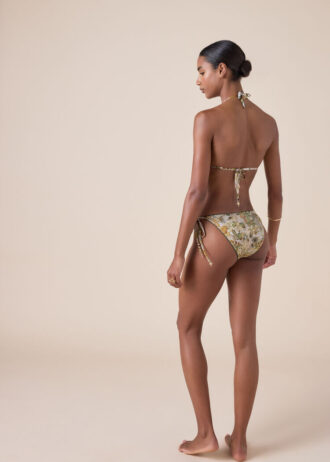 Slip de baie cu imprimeu de frunze tropicale