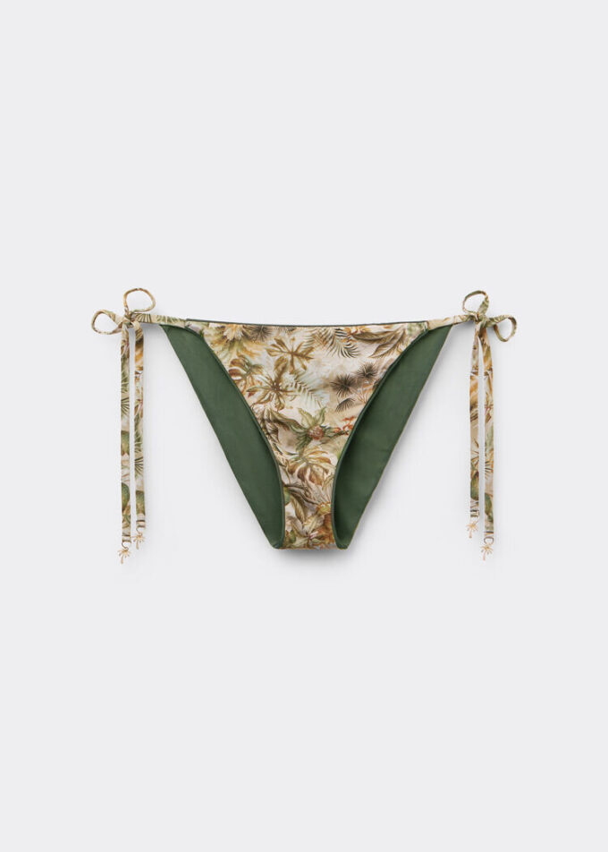 Slip de baie cu imprimeu de frunze tropicale Slip de baie cu imprimeu de frunze tropicale