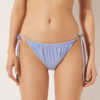 Slip de baie cu șnururi din satin lucios Slip de baie cu șnururi din satin lucios