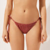 Slip de baie cu șnururi din satin lucios Slip de baie cu șnururi din satin lucios