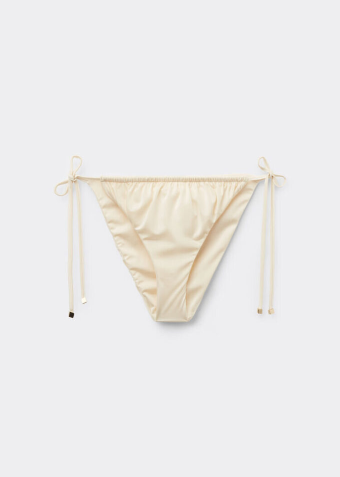 Slip de baie cu șnururi din satin lucios