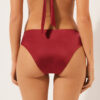 Slip de baie cu talie înaltă din satin lucios Slip de baie cu talie înaltă din satin lucios