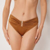 Slip de baie cu talie înaltă din satin lucios Slip de baie cu talie înaltă din satin lucios