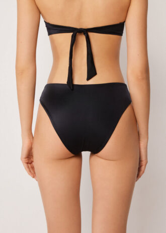 Slip de baie cu talie înaltă, elegant, bicolor