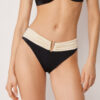 Slip de baie cu talie înaltă, elegant, bicolor Slip de baie cu talie înaltă, elegant, bicolor