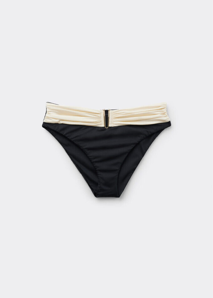 Slip de baie cu talie înaltă, elegant, bicolor Slip de baie cu talie înaltă, elegant, bicolor