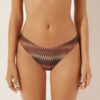 Slip de baie slipuri braziliene cu model Chevron auriu Slip de baie slipuri braziliene cu model Chevron auriu