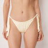 Slip de bikini cu slipuri cu șnur lateral din satin lucios