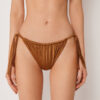 Slip de bikini cu slipuri cu șnur lateral din satin lucios