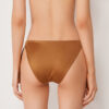 Slip de bikini cu slipuri cu șnur lateral din satin lucios