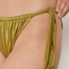 Slip de bikini cu slipuri cu șnur lateral din satin lucios