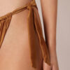 Slip de bikini cu slipuri cu șnur lateral din satin lucios
