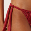 Slip de bikini cu slipuri cu șnur lateral din satin lucios