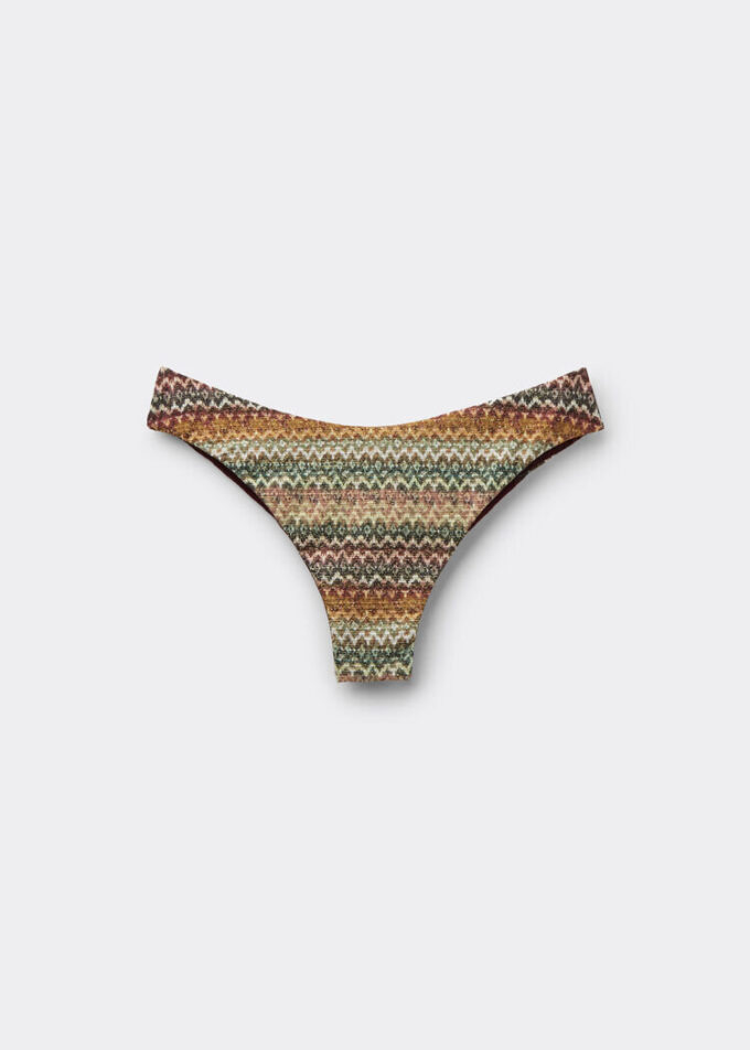 Slipuri braziliene de baie elegante, cu imprimeu etnic Slipuri braziliene de baie elegante, cu imprimeu etnic