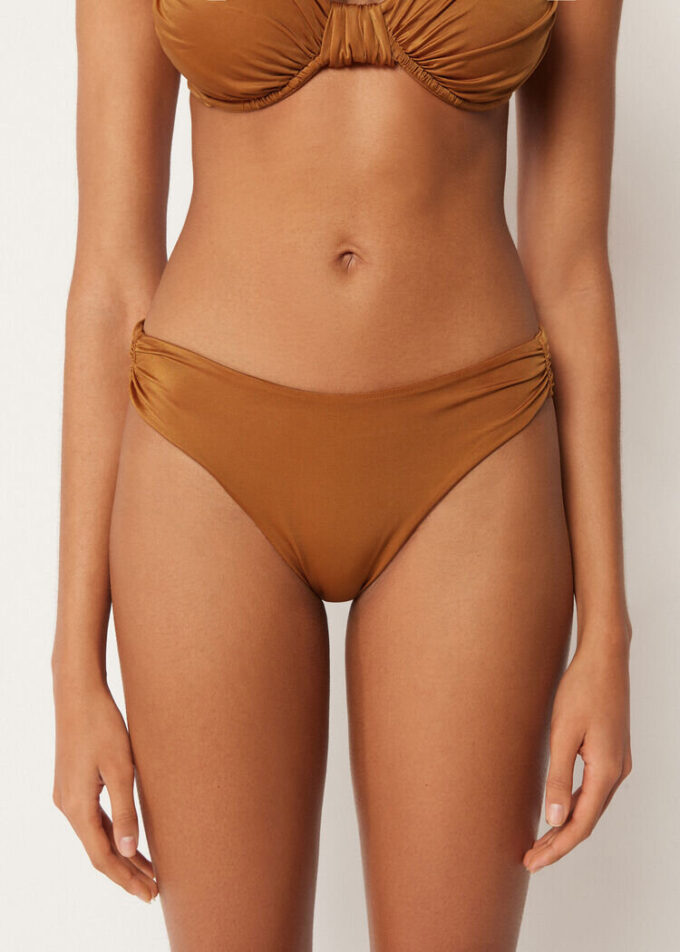 Slipuri de bikini braziliene din satin lucios Slipuri de bikini braziliene din satin lucios