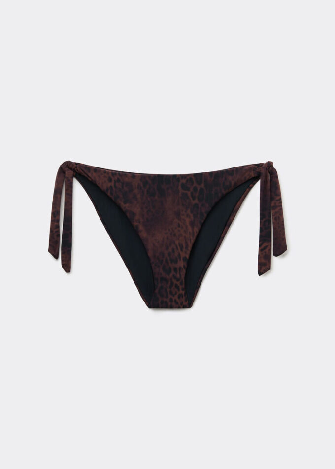 Slipuri de bikini cu imprimeu animalier închis