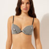 Sutien de baie cu topuri push-up cu dungi aurii Sutien de baie cu topuri push-up cu dungi aurii