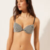 Sutien de baie cu topuri push-up cu dungi aurii Sutien de baie cu topuri push-up cu dungi aurii