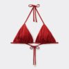 Sutien de baie cu topuri triunghiulare cu pernițe detașabile, din satin lucios Sutien de baie cu topuri triunghiulare cu pernițe detașabile, din satin lucios