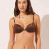 Sutien de baie Topuri push-up din satin lucios Sutien de baie Topuri push-up din satin lucios