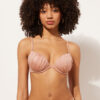 Sutien de baie Topuri push-up din satin lucios Sutien de baie Topuri push-up din satin lucios