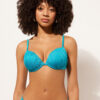 Sutien de baie Topuri push-up din satin lucios Sutien de baie Topuri push-up din satin lucios