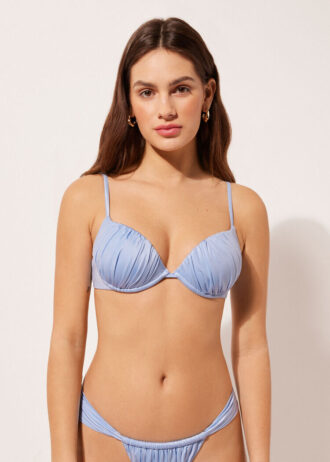 Sutien de baie Topuri push-up din satin lucios
