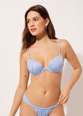 Sutien de baie Topuri push-up din satin lucios