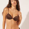 Sutien de baie Topuri push-up din satin lucios Sutien de baie Topuri push-up din satin lucios