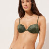 Sutien de baie Topuri push-up din satin lucios Sutien de baie Topuri push-up din satin lucios