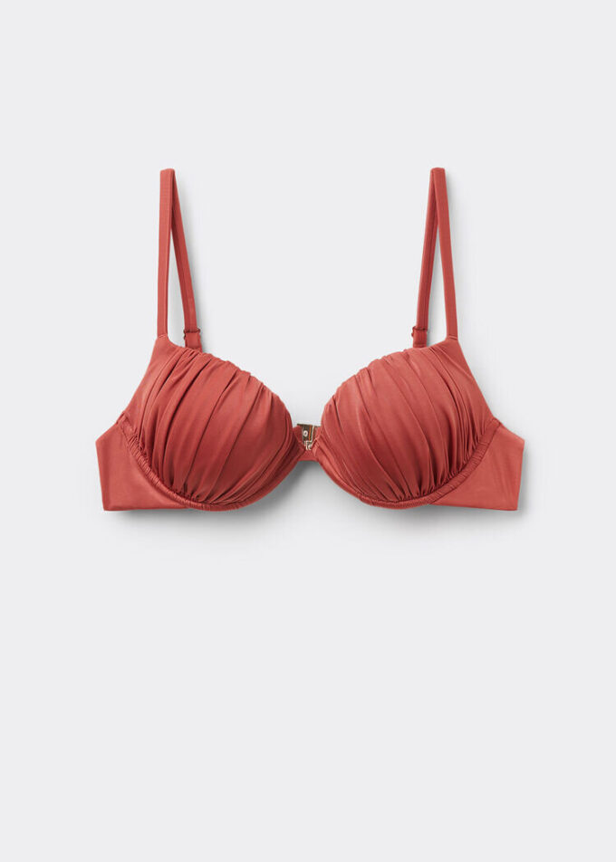 Sutien de baie Topuri push-up din satin lucios Sutien de baie Topuri push-up din satin lucios