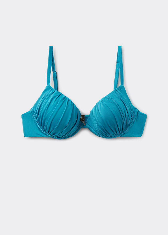 Sutien de baie Topuri push-up din satin lucios Sutien de baie Topuri push-up din satin lucios