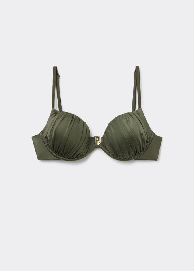 Sutien de baie Topuri push-up din satin lucios Sutien de baie Topuri push-up din satin lucios